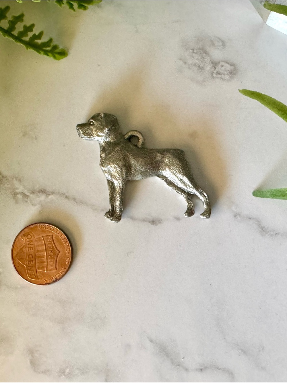 Dog Rottweiler, Rotti Pendant Charm in Silver Finish - Women or Men’s Jewelry